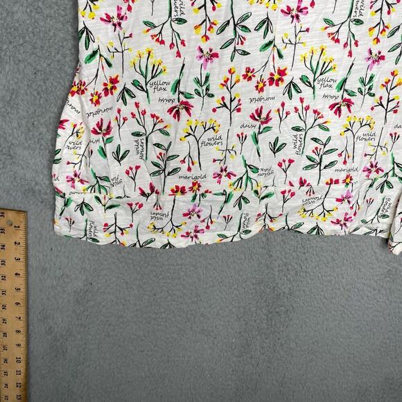 Lands End womens 2X quarter sleeve floral tshirt top colorful casual lightweight - Picture 5 of 10